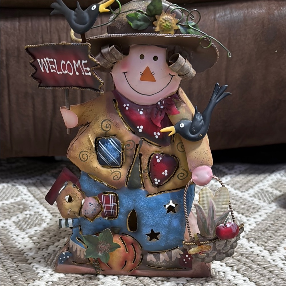 Home Interiors Scarecrow Metal Lantern/Tin
